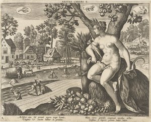 Sommer Aestas cereris. (tittel på objekt) The Four Seasons (serietittel) av Adriaen Collaert