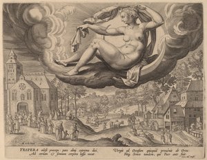 Kveld av Adriaen Collaert after Maarten de Vos