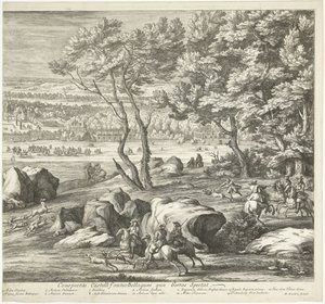 Utsikt over slottet Fontainebleau (høyre side) Veuë du Chasteau de Fontainebleau du costé du Jardin (tittel på objekt)