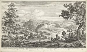 Se på kasteel av Sainte Anne Veuë du chasteau Ste. Anne i den frie Comté slik han ser seg selv komme inn i den (tittel på objekt)