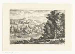 Landskap med en elv og et slott av Adriaen Frans Boudewyns
