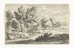 Landskap med gravmonument av Adriaen Frans Boudewyns