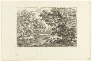Landskap med en innsjø av Adriaen Frans Boudewyns