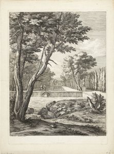 Landskap med to menn ved en fontene av Adriaen Frans Boudewyns