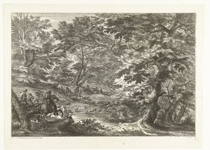 Landskap med revejakt Landskap med jegere (serietittel) av Adriaen Frans Boudewyns