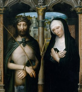 Kristus kronet med torner Ecce Homo, og den sørgende jomfru, ca. 1530-40.