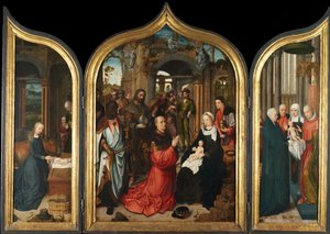 Fødselen, tilbedelsen av magiene, presentasjonen i tempelet, 1510-12.