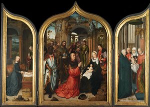 Triptych, ca. 1510-12 (olje på panel) av Adriaen Isenbrandt or Isenbrant