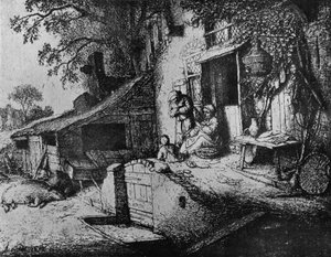 En kvinne som spinner, 1652 av Adriaen Jansz. van Ostade