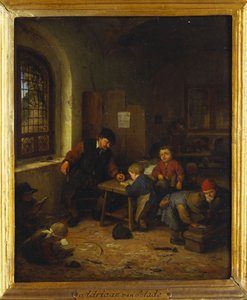 Interiør i en skolestue, 1666 av Adriaen Jansz. van Ostade
