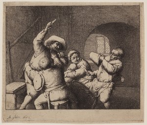 Knivkamp av Adriaen Jansz. van Ostade