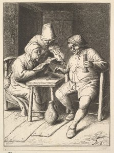 Syngende par og fiolin, 1610-85. av Adriaen Jansz. van Ostade