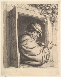Røyker ved vinduet, 1610-85. av Adriaen Jansz. van Ostade