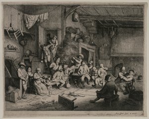 Dansen i vertshuset, 1652. av Adriaen Jansz. van Ostade