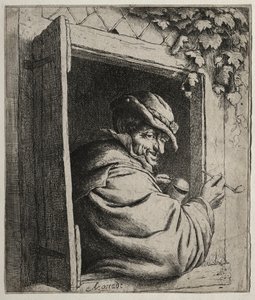 Røykeren ved vinduet. av Adriaen Jansz. van Ostade