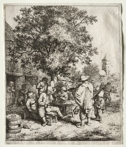 Spelemannen og sløyfegutten. av Adriaen Jansz. van Ostade