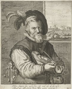 Gammel spelemann av Adriaen Matham