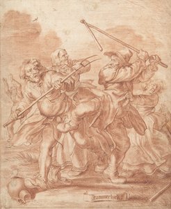 Fighting Peasants, 1600-62 (kritt på papir)