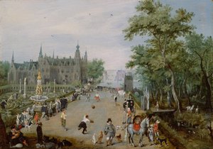 Jeu de Paume før et landspalass, ca 1614
