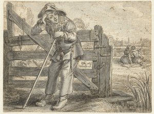 The Crazed Amour of Fat Leendert og Lijsje Teunis, med Joncker Maerten av Adriaen Pietersz van de Venne