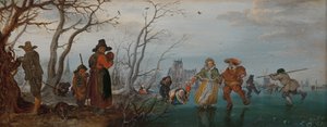 Vinter (Fornøyelse på isen) av Adriaen Pietersz van de Venne