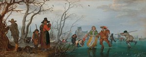 Vinter (Fornøyelse på isen) av Adriaen Pietersz van de Venne