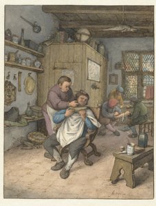 En frisørsalong Barbierswinkel av Adriaen van Ostade