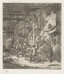 Bondefamilie i interiør av Adriaen van Ostade