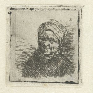 Byste av en smilende bondekone av Adriaen van Ostade