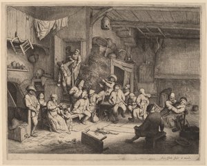 Dans i en taverna av Adriaen van Ostade