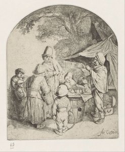 Quack selger varene sine av Adriaen van Ostade