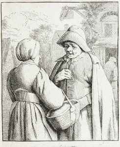 Mann og kvinne i samtale av Adriaen van Ostade