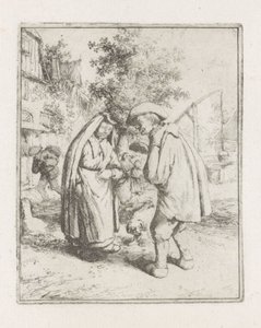 Mann og kvinne i samtale av Adriaen van Ostade