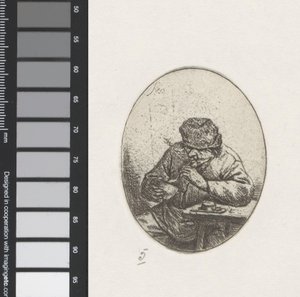 Mannen tenner pipen sin av Adriaen van Ostade