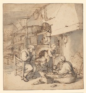 Bondefamilie rundt peisen Bondefamilie ved et ildsted av Adriaen van Ostade