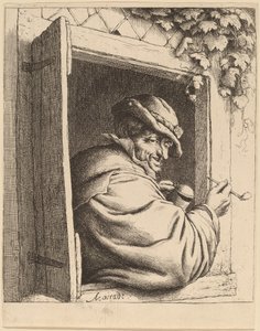 Røyker ved et vindu av Adriaen van Ostade