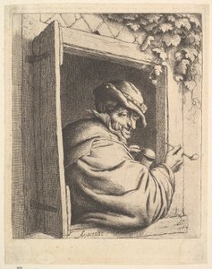 Røyker ved vinduet av Adriaen van Ostade