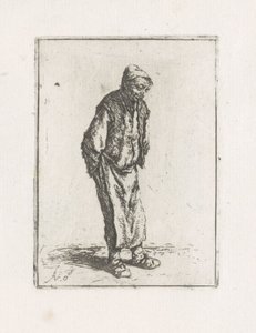 Stående mann med hendene bak ryggen av Adriaen van Ostade