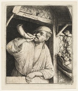 The Baker Sounding His Horn av Adriaen van Ostade