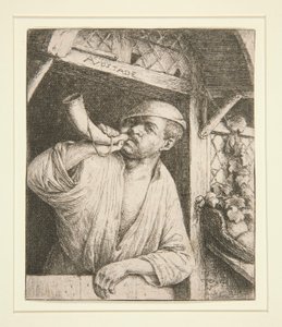 The Baker Sounding His Horn av Adriaen van Ostade