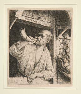 The Baker Sounding His Horn av Adriaen van Ostade