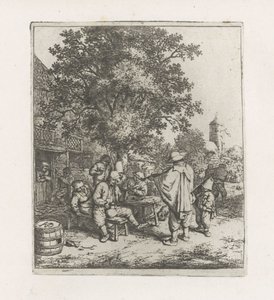 To musikere med drikkeselskap av Adriaen van Ostade