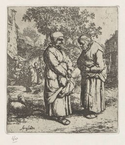 To gamle kvinner snakker av Adriaen van Ostade