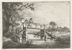 To fiskere på en bro Fiskeren av Adriaen van Ostade
