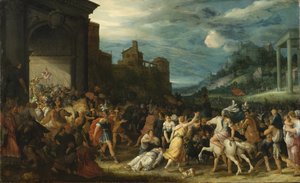 Les Horace entrent dans Roma - The Horatii Entering Roma, av Stalbemt, Adriaen, van (1580-1662). Olje på tre. Mål: 67x109 cm. Nationalmuseum Stockholm
