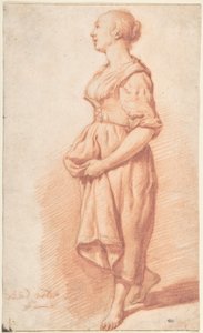 Ein junges Mädchen, das nach links geht av Adriaen van de Velde