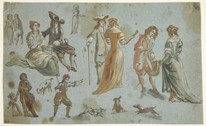 Figurstudier av Adriaen van de Velde