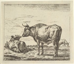 Standing Bull, fra Different Animals. av Adriaen van de Velde