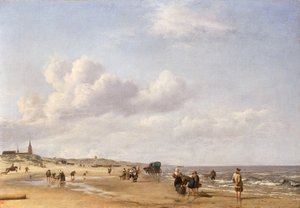 Stranden ved Scheveningen, 1658 av Adriaen van de Velde