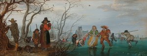 Vinter (glede på isen). 1625 av Adriaen van de Venne